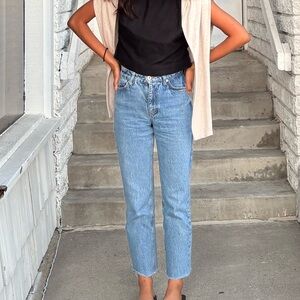 Zara Light Blue Straight Leg Jeans